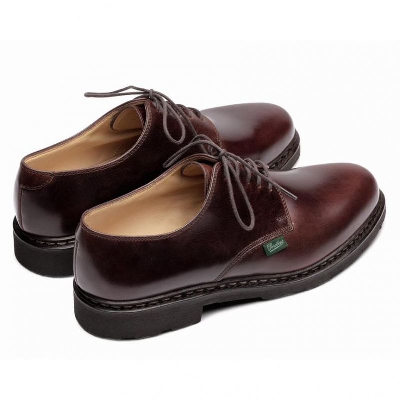 Buty Derby Paraboot Arles Męskie Bordowe | OAVCT7804