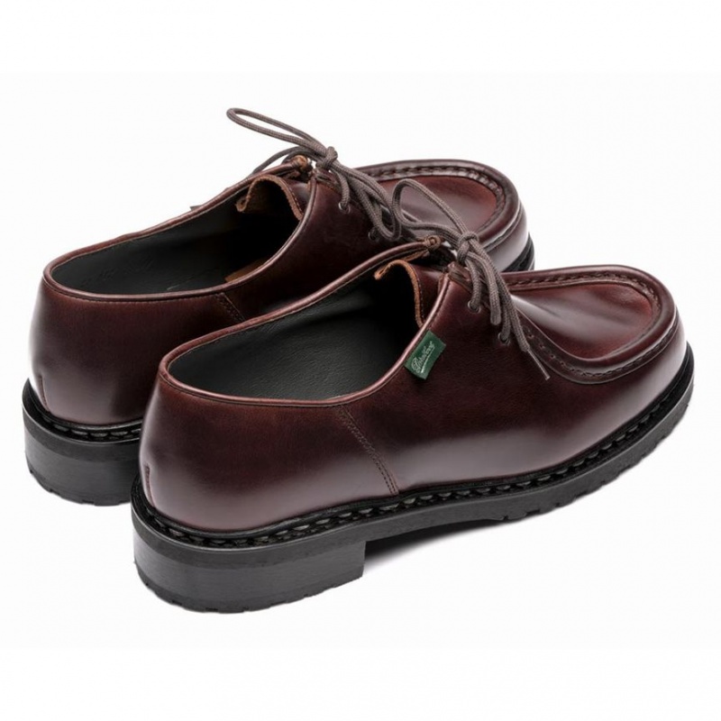 Buty Derby Paraboot Michael Męskie Bordowe | YQKLP6812