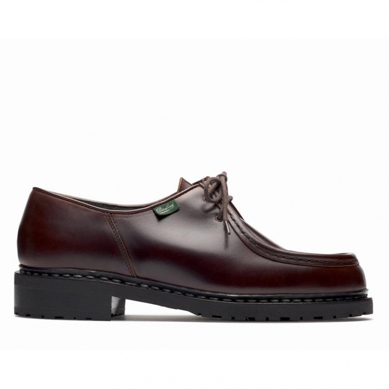 Buty Derby Paraboot Michael Męskie Bordowe | YQKLP6812