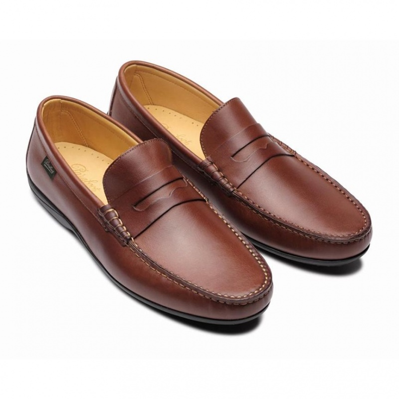 Loafersy Paraboot Cabrio Męskie Brązowe | CUBNV5629