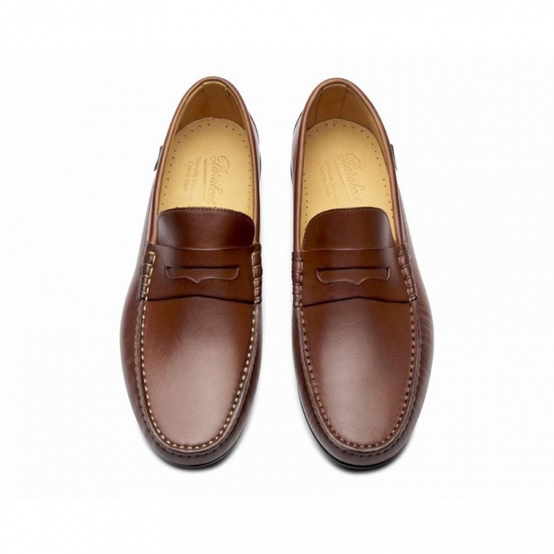 Loafersy Paraboot Cabrio Męskie Brązowe | CUBNV5629