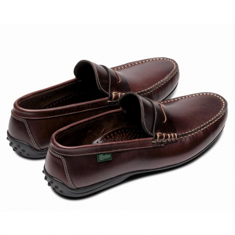 Loafersy Paraboot Cabrio Męskie Ciemny Brązowe | TRMBX8573