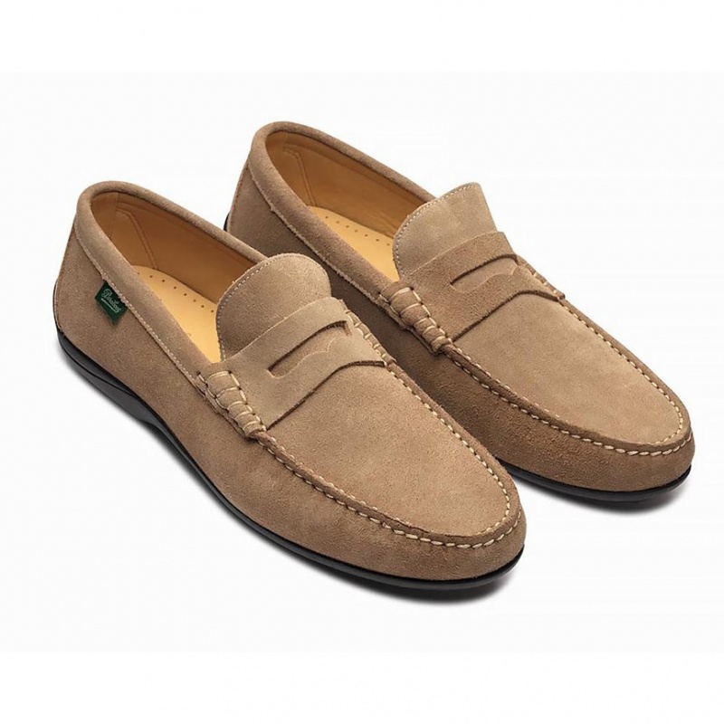 Loafersy Paraboot Cabrio Męskie Khaki | KVNGY9508