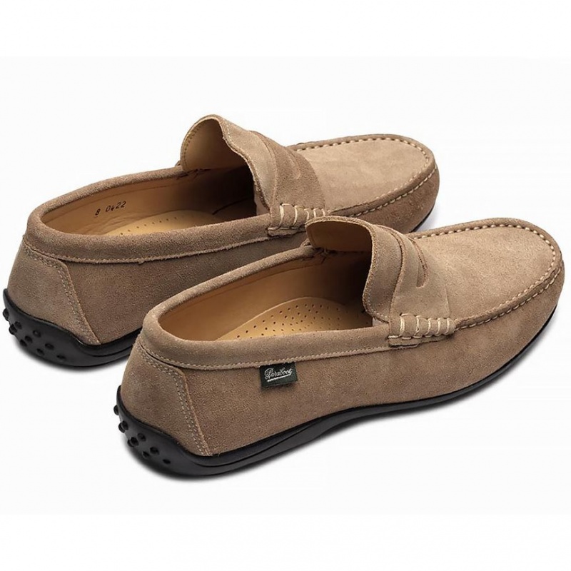 Loafersy Paraboot Cabrio Męskie Khaki | KVNGY9508