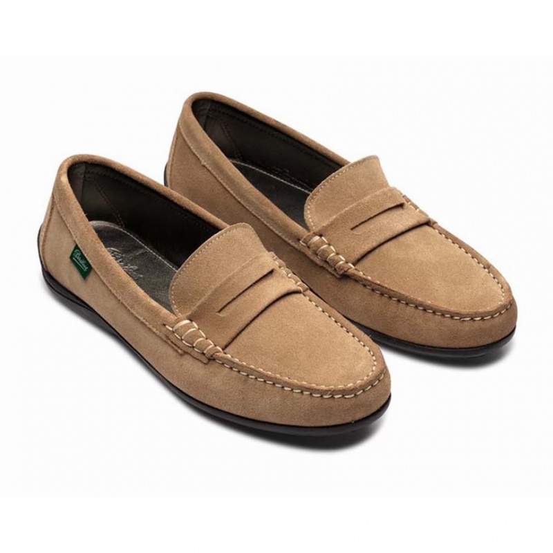 Loafersy Paraboot Corvette Damskie Khaki | EZPWU3051