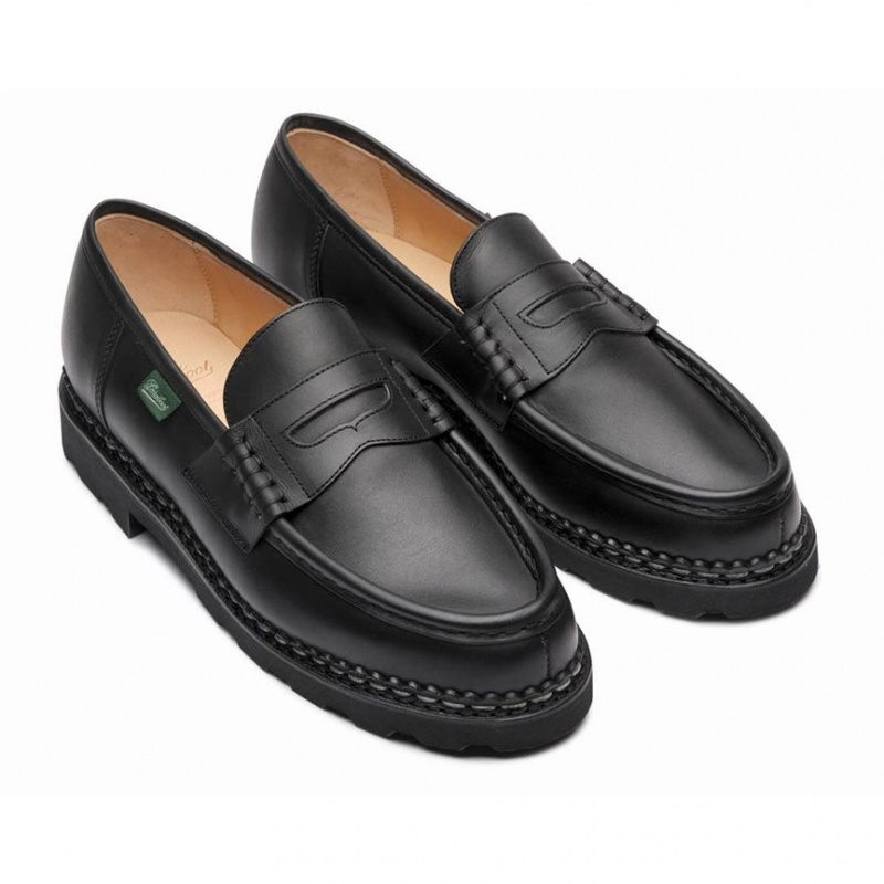 Loafersy Paraboot Reims Męskie Czarne | VQUKP9568