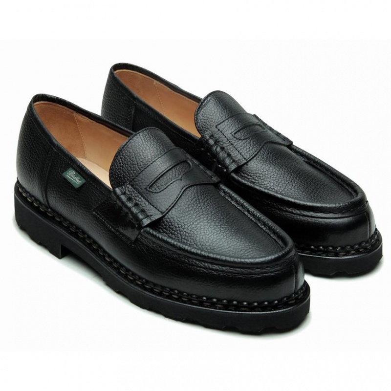 Loafersy Paraboot Reims Męskie Czarne | XQVCD2458